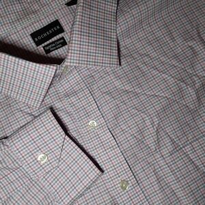 Rochester Shirt Mens 4XL  20 38/39 Multicolor Long Sleeve Check Egyptian Cotton